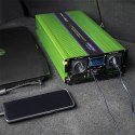 Qoltec Przetwornica napięcia Monolith | ładowanie baterii | UPS | 2000W | 4000W |12V na 230V |Czysty Sinus | LCD