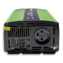 Qoltec Przetwornica napięcia Monolith | ładowanie baterii | UPS | 300W | 600W | 12V na 230V | Czysty Sinus