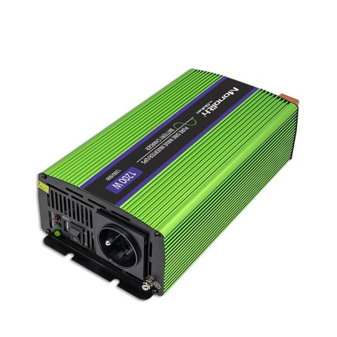Qoltec Przetwornica napięcia Monolith | ładowanie baterii | UPS | 600W | 1200W | 12V na 230V |Czysty Sinus