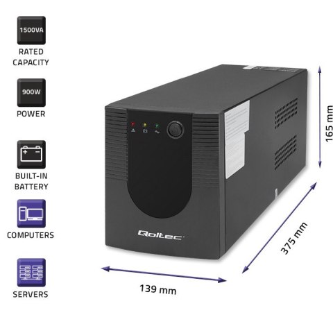 Qoltec Zasilacz awaryjny UPS | Monolith| 1500VA | 900W