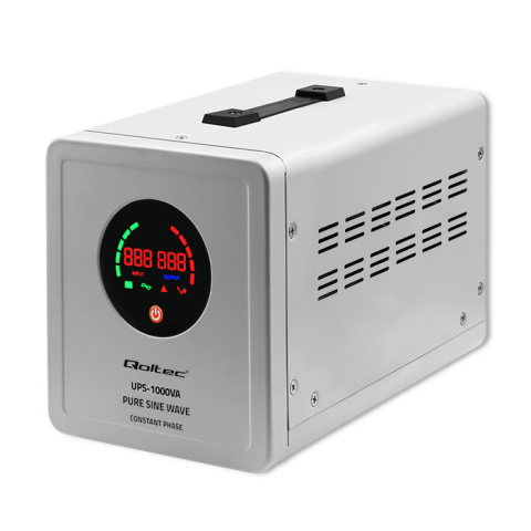 Zasilacz awaryjny Pure Sine Wave UPS | 1000VA | 700W | Stała faza | Szary