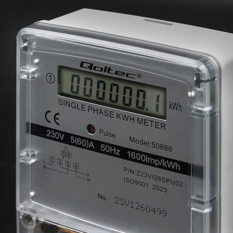 Qoltec Jednofazowy elektroniczny licznik | miernik zużycia energii | 230V | LDC
