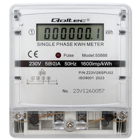 Qoltec Jednofazowy elektroniczny licznik | miernik zużycia energii | 230V | LDC