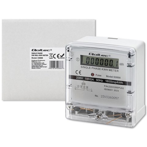 Qoltec Jednofazowy elektroniczny licznik | miernik zużycia energii | 230V | LDC