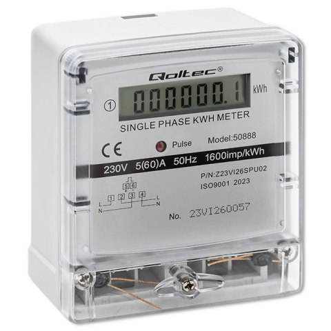 Qoltec Jednofazowy elektroniczny licznik | miernik zużycia energii | 230V | LDC