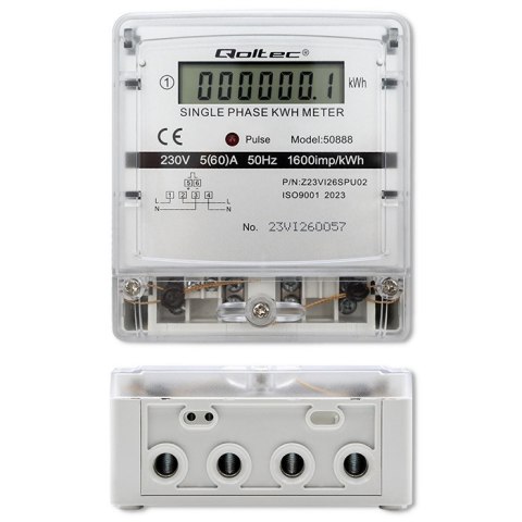 Qoltec Jednofazowy elektroniczny licznik | miernik zużycia energii | 230V | LDC