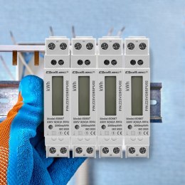 Qoltec Jednofazowy elektroniczny licznik | miernik zużycia energii na szynę DIN | 230V | LCD | 2P | Slim