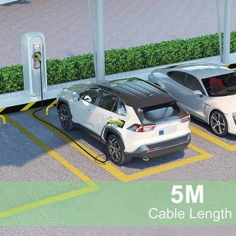 Qoltec Kabel EV Typ 2 do ładowania samochodu | 7kW | 32A | 5m