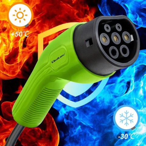 Qoltec Kabel EV Typ 2 do ładowania samochodu | 7kW | 32A | 5m