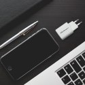 Qoltec Ładowarka sieciowa 35W GaN ULTRA | 5-20V | 2.25-3A | 1xUSB typ C PD | 1x USB | Biała