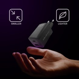 Qoltec Ładowarka sieciowa 65W GaN ULTRA | 5-20V | 2.25-3.25A | 1xUSB typ C PD | 1x USB | Czarna