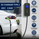 Qoltec Mobilna ładowarka do samochodów EV 2 w 1 typ2 | 3.5kW | 230V