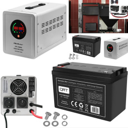 Zasilacz UPS do pieca gazowego CO 1000VA+100Ah Akumulator