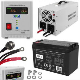 Zasilacz awaryjny Sinus pro 1000E + Akumulator QRT 100Ah