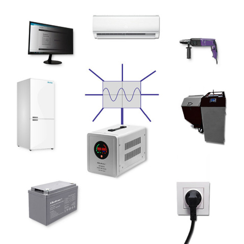Zasilacz awaryjny Pure Sine Wave UPS | 800VA | 560W | Stała faza + Akumulator 100Ah