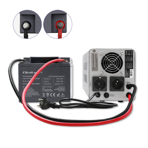 Zasilacz awaryjny Pure Sine Wave UPS | 1000VA | 700W | Stała faza + Akumulator 100Ah