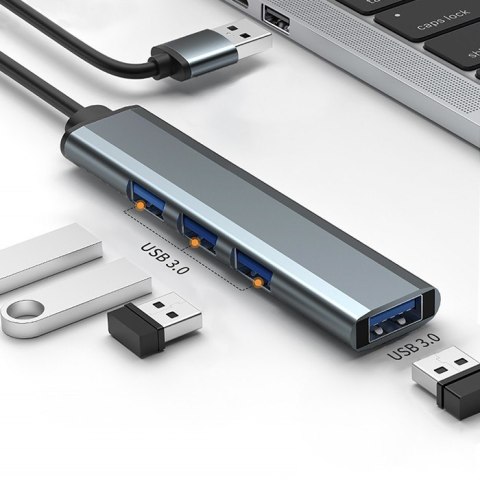 Qoltec Hub Adapter USB 3.0 4w1| 4x USB 3.0