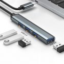 Qoltec Hub Adapter USB-C 3.1 4 w1 | USB 3.0 | 3x USB 2.0