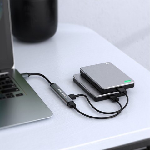 Qoltec Hub Adapter USB-C 3.1 4 w1 | USB 3.0 | 3x USB 2.0