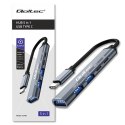 Qoltec Hub Adapter USB-C 3.1 5w1 | USB-C PD| USB-C | 2x USB 2.0 | USB 3.0