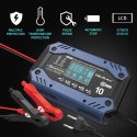 Qoltec Inteligentna ładowarka do akumulatora STD AGM GEL LiFePO4 z funkcją naprawy |12-24V |10A | LCD | 9 trybów