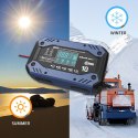 Qoltec Inteligentna ładowarka do akumulatora STD AGM GEL LiFePO4 z funkcją naprawy |12-24V |10A | LCD | 9 trybów