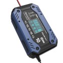 Qoltec Inteligentna ładowarka do akumulatora STD AGM GEL LiFePO4 z funkcją naprawy |12-24V |10A | LCD | 9 trybów