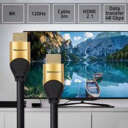 Qoltec Kabel HDMI v2.1 Ultra high speed 8K | 60Hz | 3m