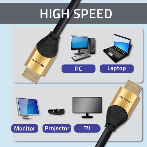 Qoltec Kabel HDMI v2.1 Ultra high speed 8K | 60Hz | 3m