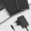 Qoltec Ładowarka GaN POWER PRO | 30W | 5-20V | 1.5-3A | 1xUSB typ C | Czarna