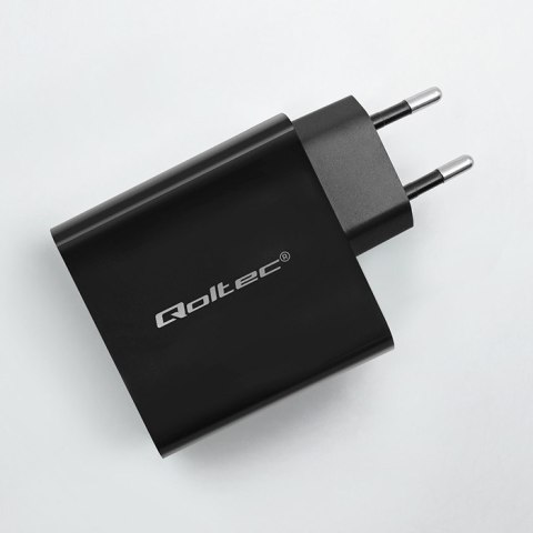 Qoltec Ładowarka Super Quick PD | 65W | 5-20V | 3-3.25A | 1xUSB typ C | Czarna