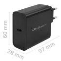 Qoltec Ładowarka Super Quick PD | 65W | 5-20V | 3-3.25A | 1xUSB typ C | Czarna