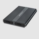 Qoltec Obudowa | kieszeń na dysk M.2 SSD SATA | NVME | DUAL |USB-C