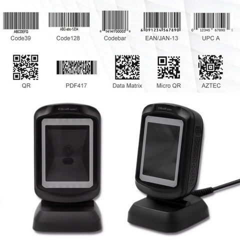 Qoltec Stacjonarny czytnik kodów 1D i 2D | USB