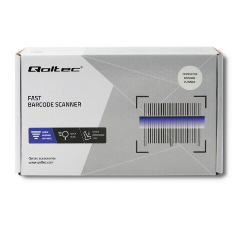 Qoltec Stacjonarny czytnik kodów 1D i 2D | USB