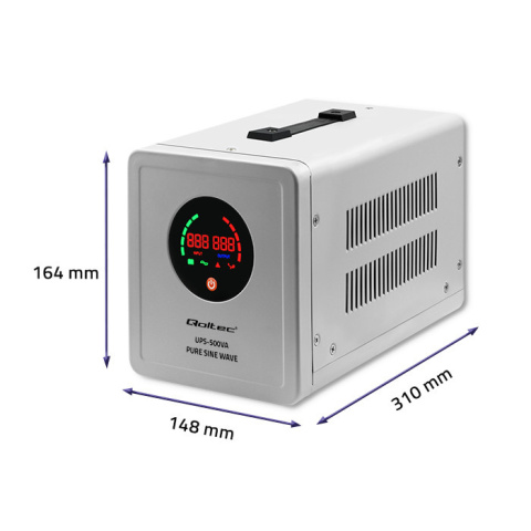 Zasilacz awaryjny Pure Sine Wave UPS 500VA 350W Stała faza + Akumulator 100Ah