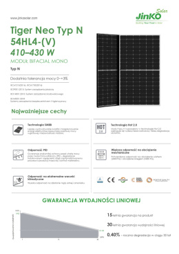 Panel fotowoltaiczny Jinko Solar moduł JKM415N-54HL4-V BF TIGER NEO