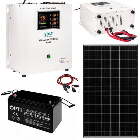 Zestaw Solarny Sinus Pro 1500S Panel 415W Akumulator 100Ah
