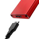 Qoltec Aluminiowa Obudowa | Kieszeń na dysk M.2 SSD | SATA | NGFF | USB 3.0 | Super speed | 2TB | Czerwony