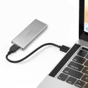 Qoltec Aluminiowa Obudowa | Kieszeń na dysk M.2 SSD | SATA | NGFF | USB 3.0 | Super speed | 2TB | Srebrny