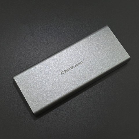 Qoltec Aluminiowa Obudowa | Kieszeń na dysk M.2 SSD | SATA | NGFF | USB 3.0 | Super speed | 2TB | Srebrny