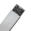Qoltec Aluminiowa Obudowa | Kieszeń na dysk M.2 SSD | SATA | NGFF | USB 3.0 | Super speed | 2TB | Srebrny