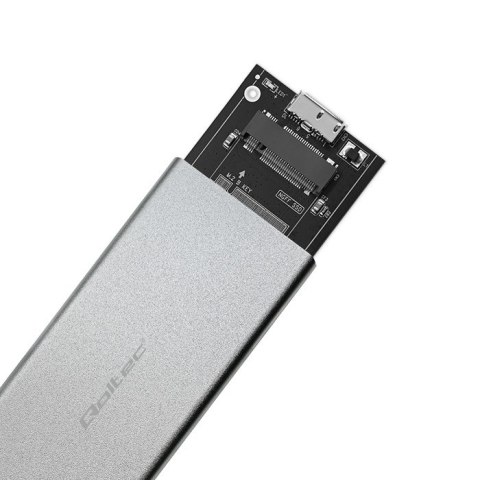 Qoltec Aluminiowa Obudowa | Kieszeń na dysk M.2 SSD | SATA | NGFF | USB 3.0 | Super speed | 2TB | Srebrny