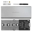Qoltec Aluminiowa Obudowa | Kieszeń na dysk M.2 SSD | SATA | NGFF | USB 3.0 | Super speed | 2TB | Srebrny