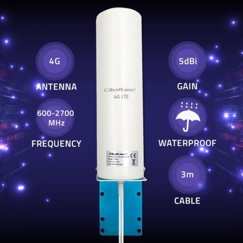 Qoltec Antena 4G LTE DUAL | 5dBi | dookólna | zewnętrzna