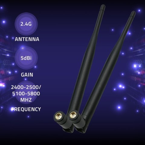 Qoltec Antena Wi-Fi 2.4/2.5 GHz | 5.1/5.8 GHz | dookólna | 5dBi | Wewnętrzna