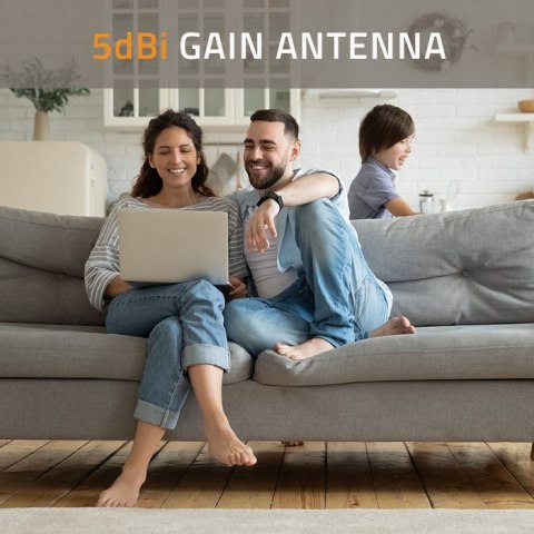 Qoltec Antena Wi-Fi 2.4/2.5 GHz | 5.1/5.8 GHz | dookólna | 5dBi | Wewnętrzna