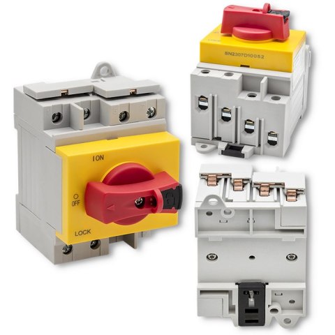 Qoltec Fotowoltaiczny wyłącznik prądu stałego z funkcją blokady | Przełącznik DC | 1200V | 32A
