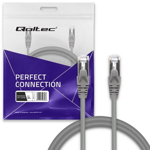 Qoltec Kabel Patchcord FTP | CAT5e | 2 x RJ-45 | 3m | High speed | Gold | Ekranowany
