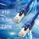 Qoltec Kabel Patchcord FTP | CAT6 | 2 x RJ-45 | 1.5m | High speed | Gold